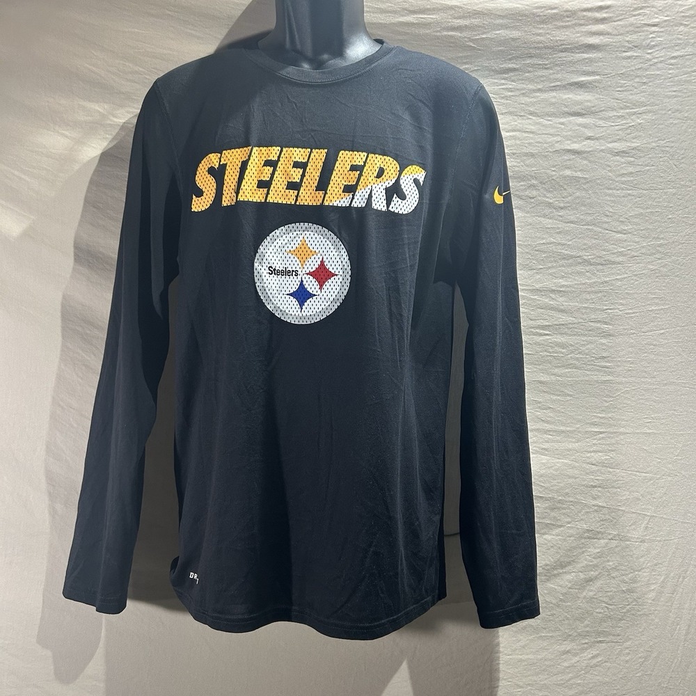 Nike NFL Equipment Pittsburgh Steelers Men's Small Long Sleeve Dri-Fit T-Shirt